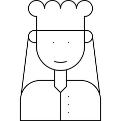 Female shef icon single icon vector illustration