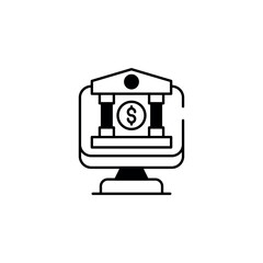 Web Banking icon design with white background stock illustration