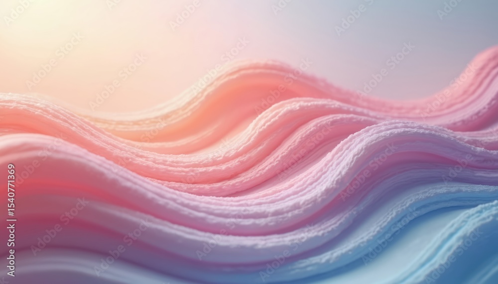 Aufkleber pastel color abstract art illustration. soft, gentle wavy lines creating calming background. gradien