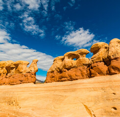 The Marching Trolls Formation at Devils Rock Garden, Grand Staircase-Escalante National Monument,...