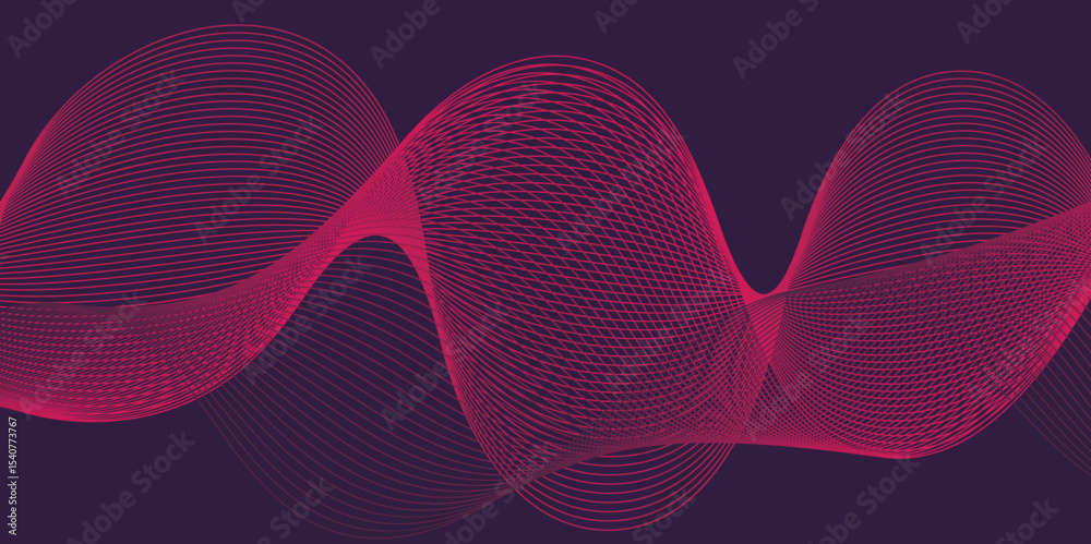 Fototapete Artistic blend line of colors creating shape on curve wavy line dynamic overlapping modern abstract background, color line art smooth wave lines for modern design twisted curve blend effect texture.