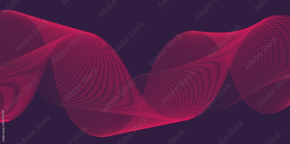 Fototapete Artistic blend line of colors creating shape on curve wavy line dynamic overlapping modern abstract background, color line art smooth wave lines for modern design twisted curve blend effect texture.