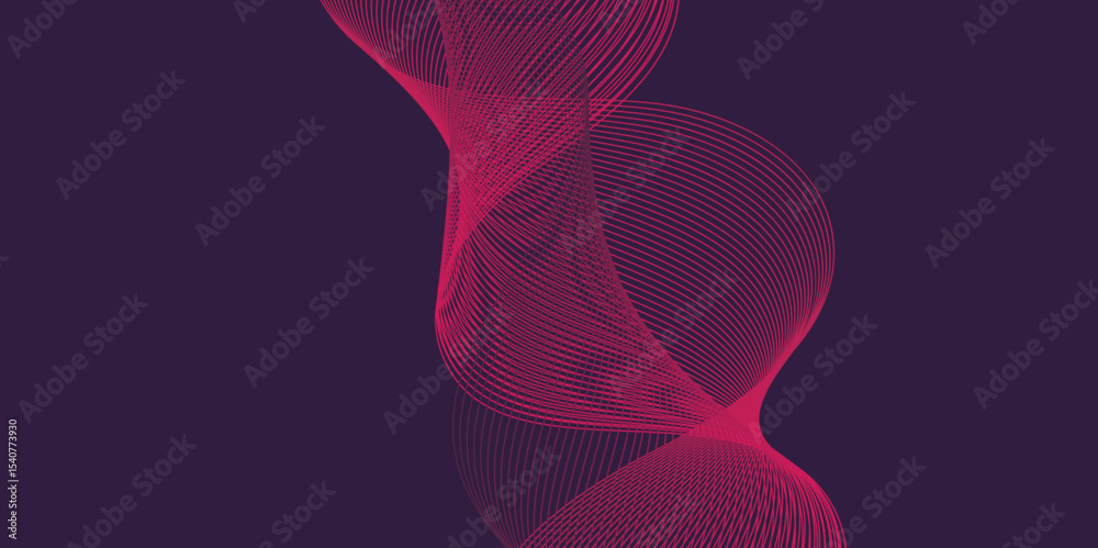 Fototapete Artistic blend line of colors creating shape on curve wavy line dynamic overlapping modern abstract background, color line art smooth wave lines for modern design twisted curve blend effect texture.