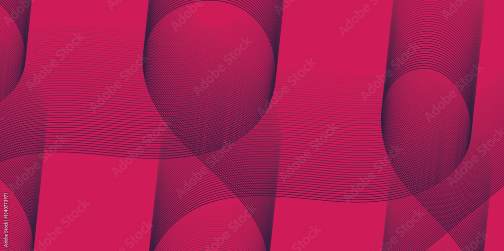 Poster Artistic blend line of colors creating shape on curve wavy line dynamic overlapping modern abstract background, color line art smooth wave lines for modern design twisted curve blend effect texture.