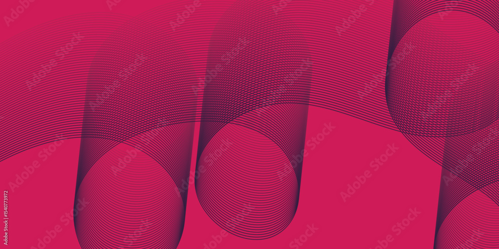 Poster Artistic blend line of colors creating shape on curve wavy line dynamic overlapping modern abstract background, color line art smooth wave lines for modern design twisted curve blend effect texture.