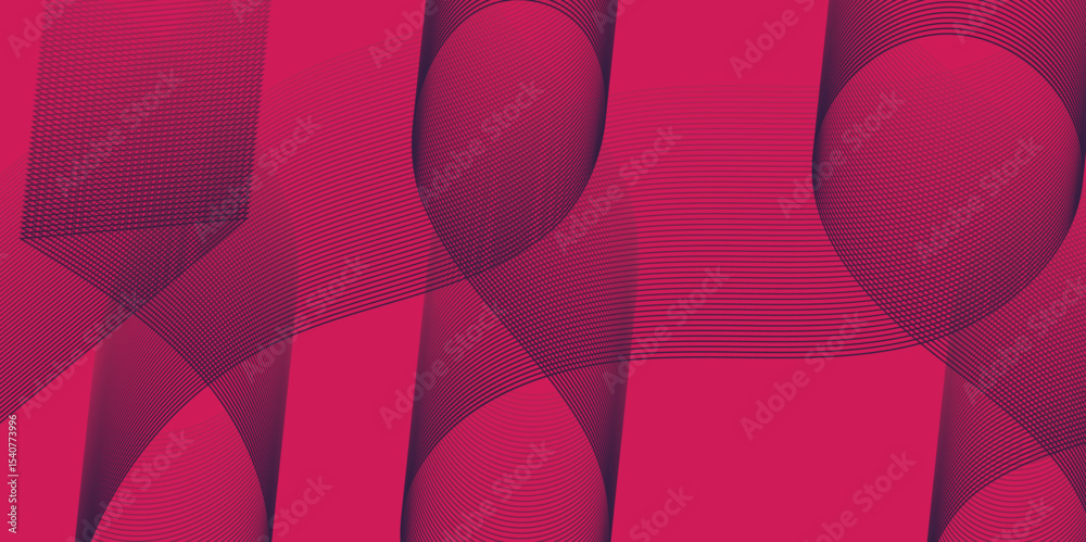 Fototapete Artistic blend line of colors creating shape on curve wavy line dynamic overlapping modern abstract background, color line art smooth wave lines for modern design twisted curve blend effect texture.