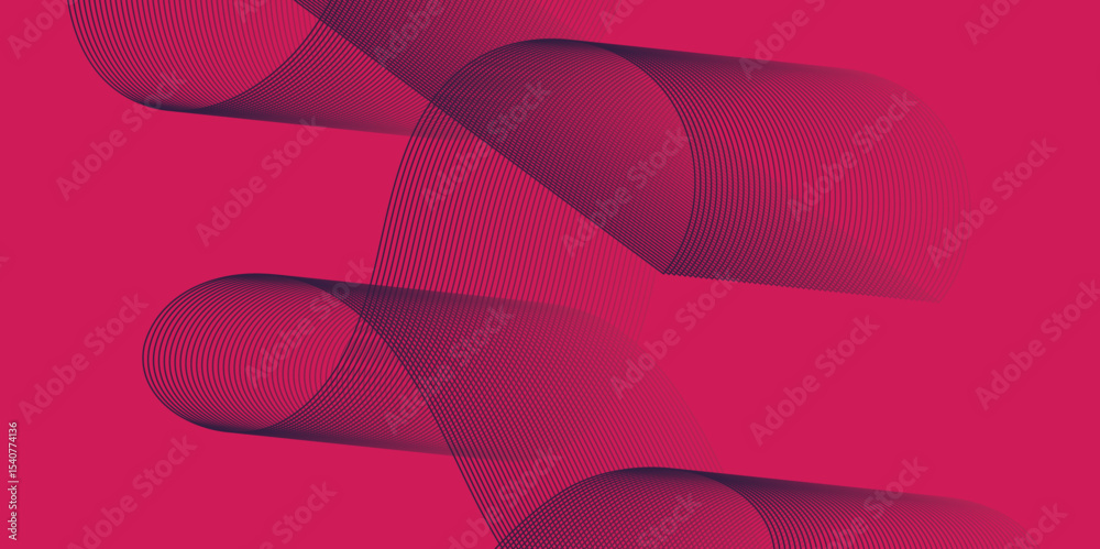 Fototapete Artistic blend line of colors creating shape on curve wavy line dynamic overlapping modern abstract background, color line art smooth wave lines for modern design twisted curve blend effect texture.