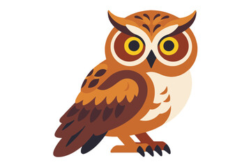 Fototapeta premium Adorable Cartoon Owl Illustration-Whimsical Bird Graphic-Perfect for Children's Designs-Cute Animal Clip Art-Detailed Owl Vector Image-Ideal for Educational Resources