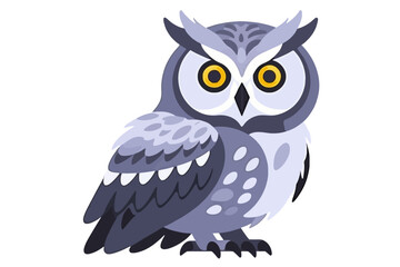 Fototapeta premium Cartoon Owl Illustration-Cute Bird Art-Animal Character Design-Wildlife Graphic-Childrens Illustration-Owl Vector Image-Isolated Owl-Friendly Owl Design