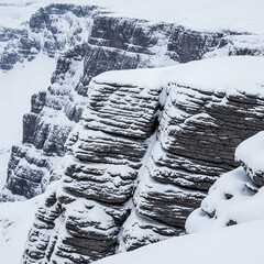 Winter Snowy Mountain Cliff Rock Texture Background