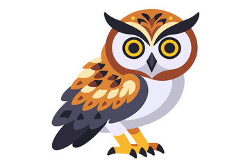 Obraz premium Cute Cartoon Owl Illustration- Whimsical Bird Art for Kids- Adorable Animal Graphic Design- Owl Character Design- Ideal for Children's Books and Educational Materials