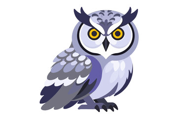 Obraz premium Cute Cartoon Owl Illustration-Adorable Bird Graphic for Kids-Digital Art of a Wise Owl-Owl Character Design for Children's Books