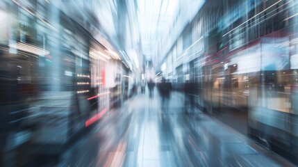 Urban pedestrians motion blur