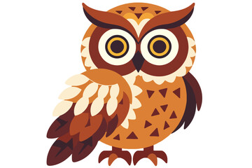Fototapeta premium Cute Cartoon Owl Illustration-Stylized Bird Image for Kids-Educational Animal Art for Children-Whimsical Owl Graphic with Big Eyes