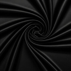 Black Silk Satin Soft Fold Elegant Fabric Background