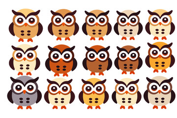 Cute Cartoon Owls Vector Art - Adorable Owl Illustration Set - Colorful Owl Designs for Children - Perfect for Crafts Scrapbooking and Digital Projects