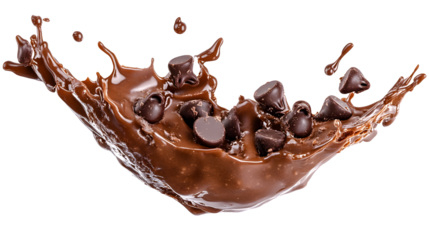 Chocolate Chip Cookie Dough Splash isolated on a transparent background