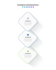 Vertical progress bar featuring 3 arrow-shaped elements, symbolizing the three stages of business strategy and progression. Clean timeline infographic design template. Vector for mobile presentation.
