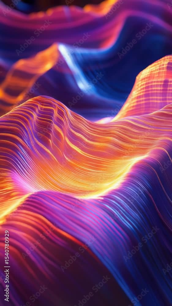 Aufkleber A close-up view of a colorful light wave with various hues and textures