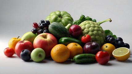 Assorted fresh fruits and vegetables still life