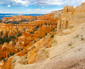 Hoodoo Filled Bryce Amphitheater Seen From The Lower Inspiration Point Viewpoint, Bryce Canyon...