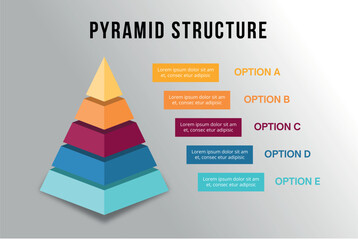 3D Pyramid Infographic Illustration Highlighting Strategic Layers and Business Hierarchy