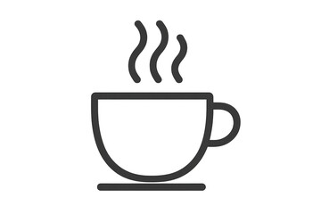 Steaming coffee cup icon, transparent backdrop, ideal for cafe branding, menu design, hospitality graphics