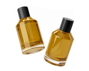 Blank Empty Clear Perfume Glass Bottle, Spray Bottle Isolated On Transparent Background, Prepared For Mockup, 3D Render.