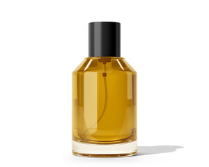 Blank Empty Clear Perfume Glass Bottle, Spray Bottle Isolated On Transparent Background, Prepared For Mockup, 3D Render.