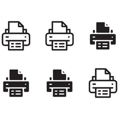 Versatile Printer Icons Set for Office Printing Design Needs