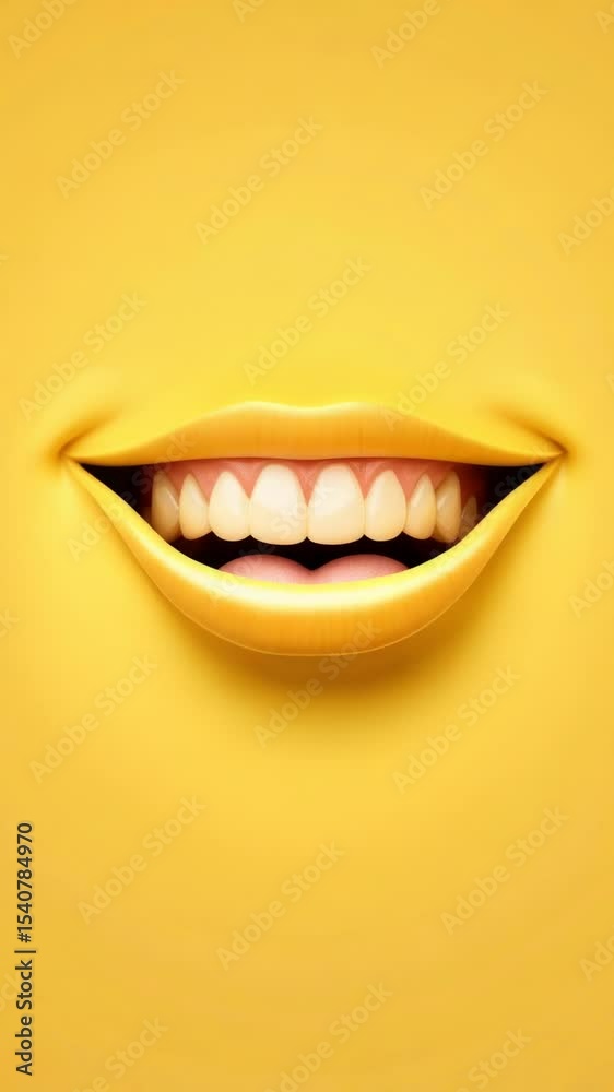 Poster a smiling face with a bright expression