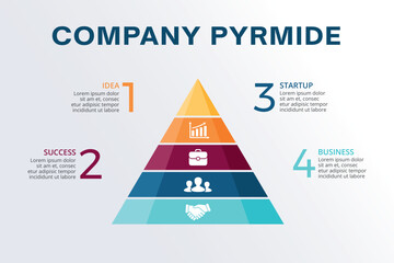 Pyramid Infographic Illustration Showing Business Hierarchy and Strategic Levels