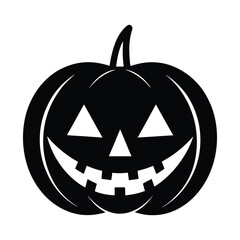 silhouette  halloween lantern pumpkin on white background