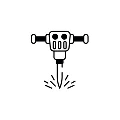 Rock Breaker icon design with white background stock illustration