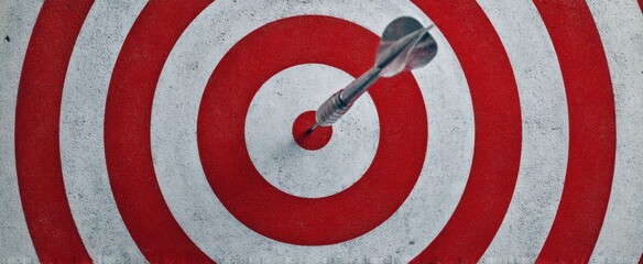 The dart hitting the bullseye on a vibrant target.