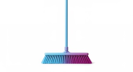 Colorful gradient broom on white background