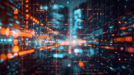 Fototapeta premium Digital abstract tech background