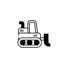 Bulldozer icon design with white background stock illustration