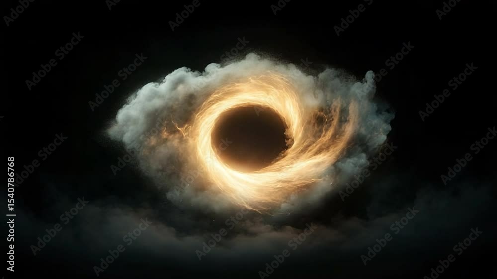 Poster celestial anomaly: a mesmerizing view of a cosmic singularity, revealing a dark realm enveloped by v