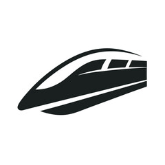 High Speed Train Silhouette Vector Illustration