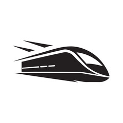 High Speed Train Silhouette Vector Graphic