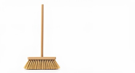 Light beige broom against white background