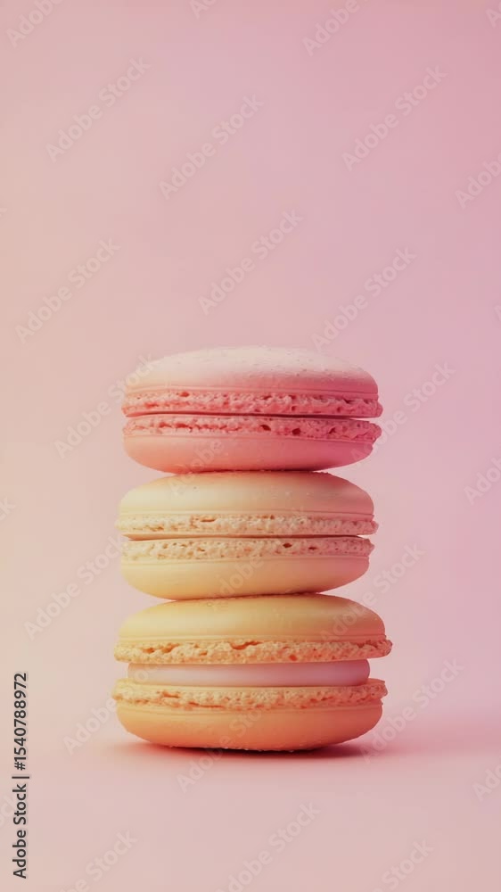 Aufkleber A tower of colorful macarons stacked on top of each other, ready to be served
