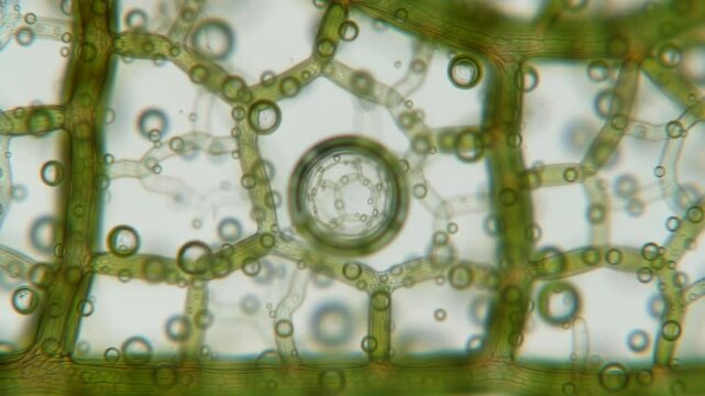 Botanical Microscopic World Revealing Cellular Structures And Intercellular Spaces