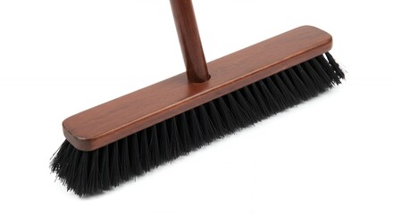 Wooden handle floor broom