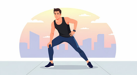 Urban Life Essentials – Flat Vector Illustrations of People in Everyday City Activities with Minimal Style and White Background