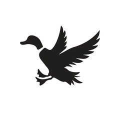 Duck shilittued black vector illustrations  