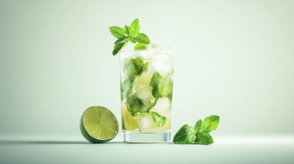 Refreshing mint and lime drink