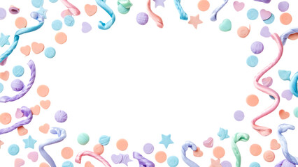 Pastel Sprinkles and Confetti Frame Festive Background for Celebrations