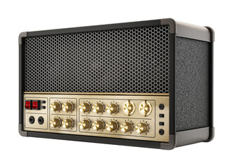 Generic guitar amplifier isolated on transparent background. 3D illustration